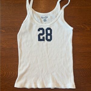 Brandy Melville Cream Tank Top with Navy Number